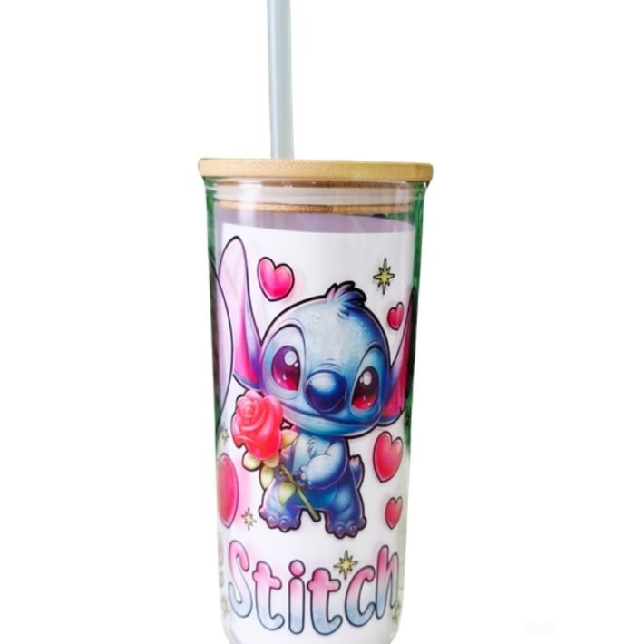 Vaso con tapa de bambú